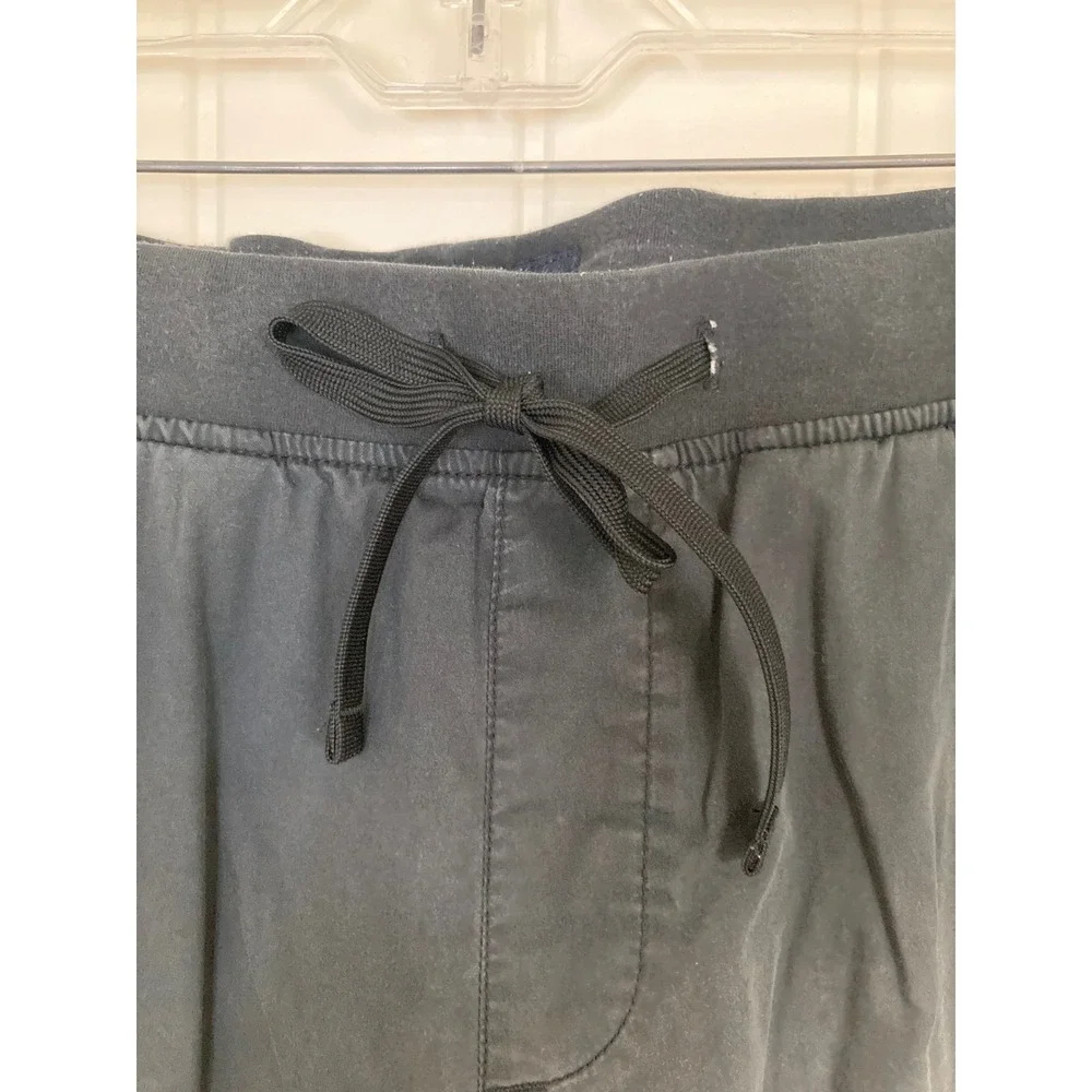 Abercrombie & Fitch Mens Stretch Shorts Dark Grey Drawstring Zipper Pocket L